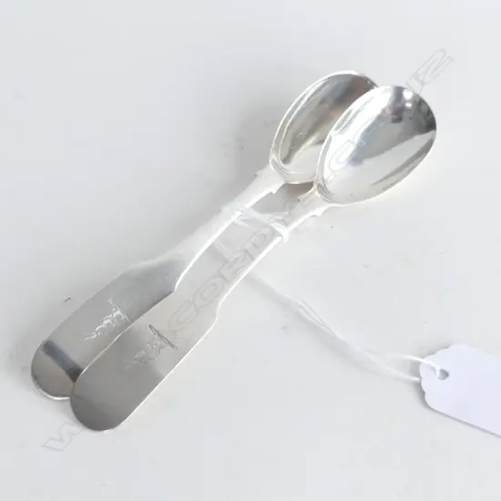 PR GEO. III IRISH DUBLIN SILVER MUSTARD SPOONS BY Samuel Neville