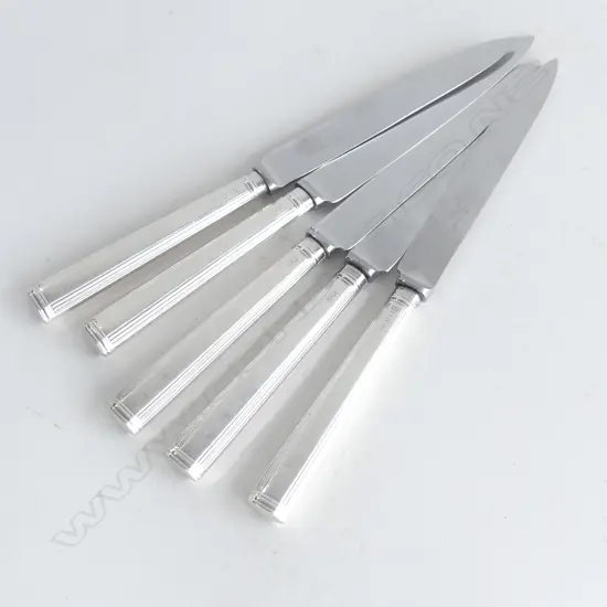 SET 5 SILVER HANDLED FRUIT KNIVES SHEFFIELD 1946