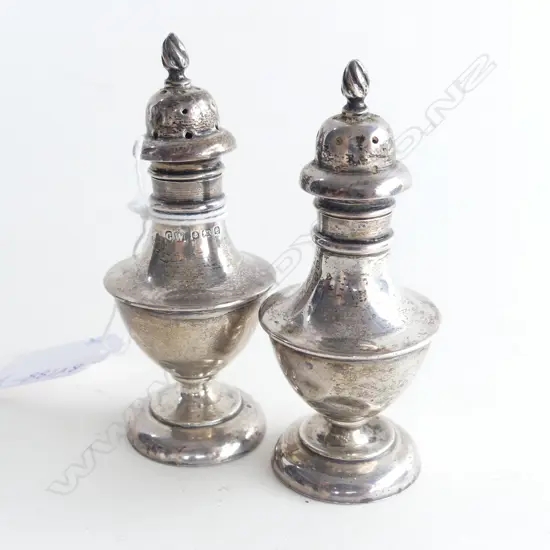 PR STG SILVER SALT & PEPPER SHAKERS H. 90MM