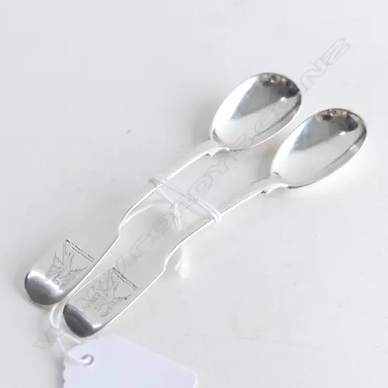 PR VICT IRISH SILVER MUSTARD SPOONS Dublin 1860 John Smyth