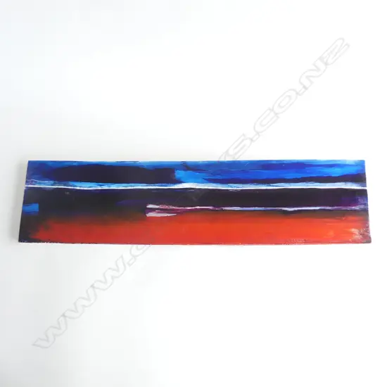 LUCINDA GIBBS 'CADMIUM LAKE I' OIL & SHELLAC ON GESSO 1997 150x610mm