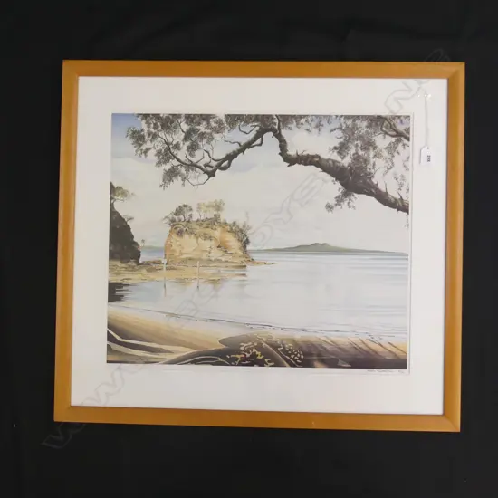 JOHN CRICHTON LTD ED NZ COAST SCENE PRINT 85/300 560 X 470MM