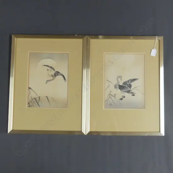 2 CHINESE PICTURES FLYING BIRDS 480 BY 370MM