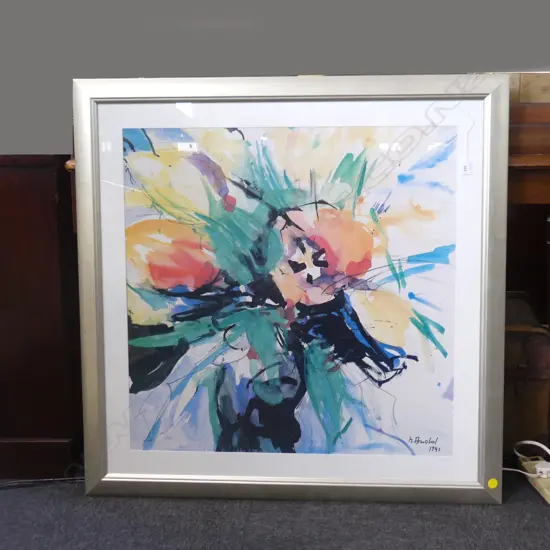 LG MODERN / ABSTRACT SIGNED PRINT, 1991  780 X 780MM