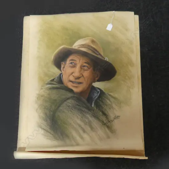 BEVAN FIDLER NZ ARTIST 'BARRY CRUMP' PASTEL 700 x 550mm