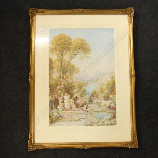 E. WAKE COOK LGE ROMANTIC CLASSICAL SCENE W/C 785x535mm