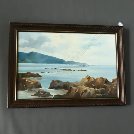 McALISTER, P.O. (NZ), From Breaker Bay, Wellington, Oil on board, signed, 470mm x 720mm...