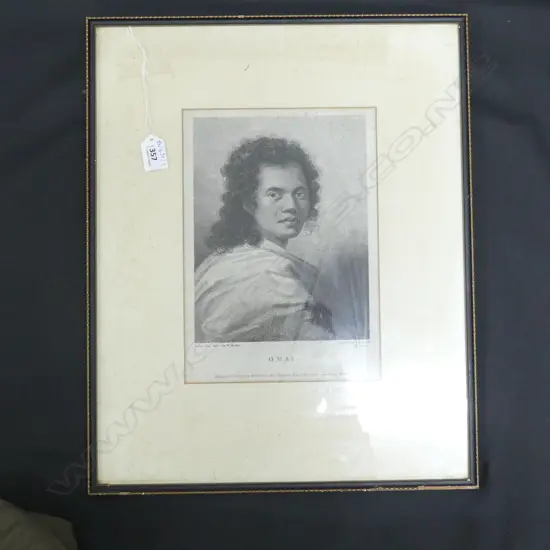 LATE 18thC PORTRAIT ETCHING 'OMAI' 270x195mm