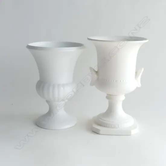CROWN LYNN WHITE VASE & TITIAN WHITE VAse 200mm tallest