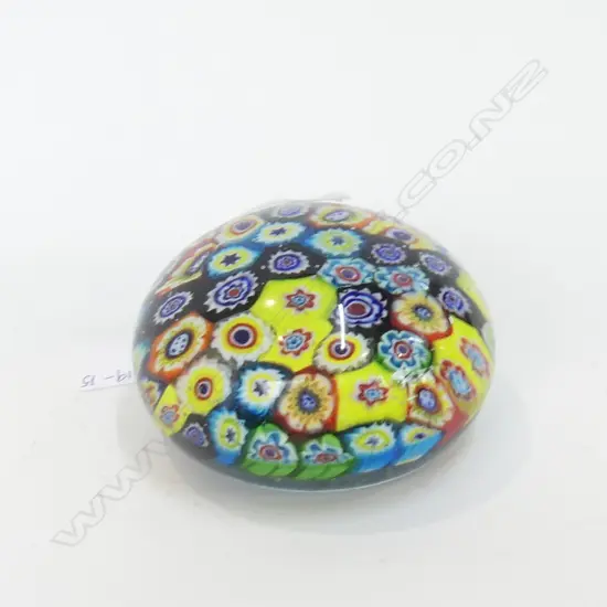 MILLEFIORE GLASS PAPERWEIGHT DIA 110MM