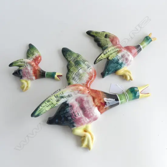 TRIO OF ITALIAN CERAMIC WALL DUCKS AF (repairs).270mm