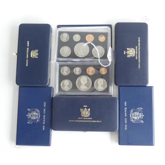 7 NZ PROOF COIN SETS 60s/70s