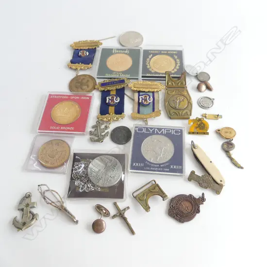 COLLECTION ASST. MEDALS, TOKENS ETC