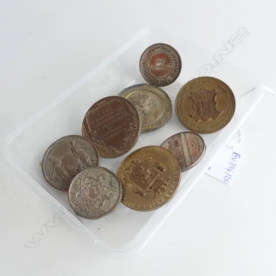 8 ANTIQUE EUROPEAN COMMEMORATIVE COIN TOKENS