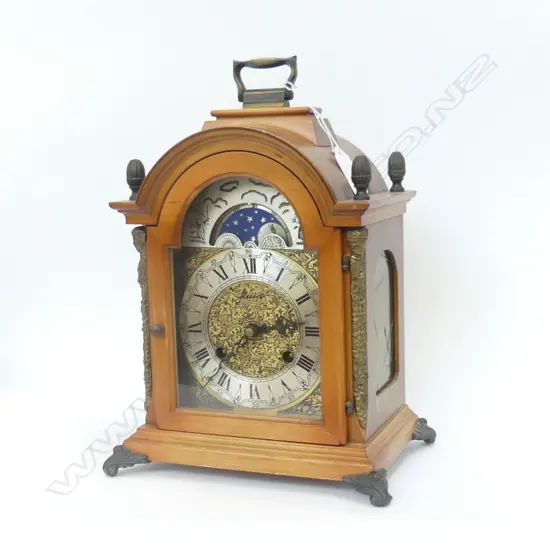 FRENCH STYLE WOODEN MANTLE NIGHT & DAY CLOCK H. 300MM (WORKING)