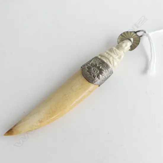 OLD TOOTH PENDANT WITH BUDDHA MOUNT L 93MM