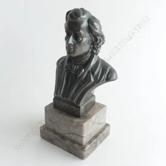 BRONZE CHOPIN BUST ON MARBLE BASE H. 165MM 