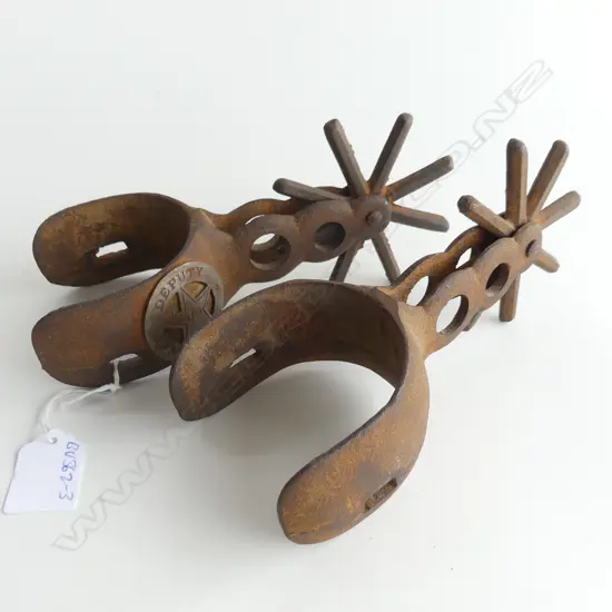 PR STEEL SPURS WITH PLAQUE 'DEPUTY US MARSHALL L.190mm