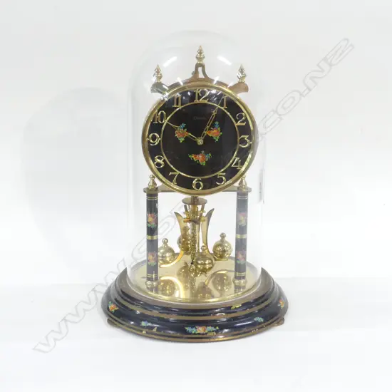 OLD GLASS DOME CLOCK H 320MM