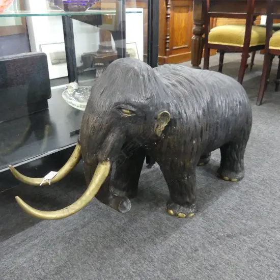 LARGE BRONZE WOOLY MAMMOTH L.920  H. 550MM