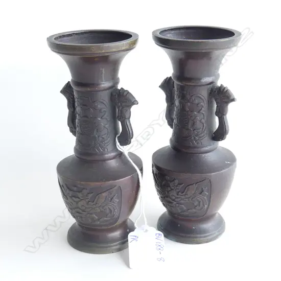 PR ORIENTAL BRONZE VASES H. 145MM