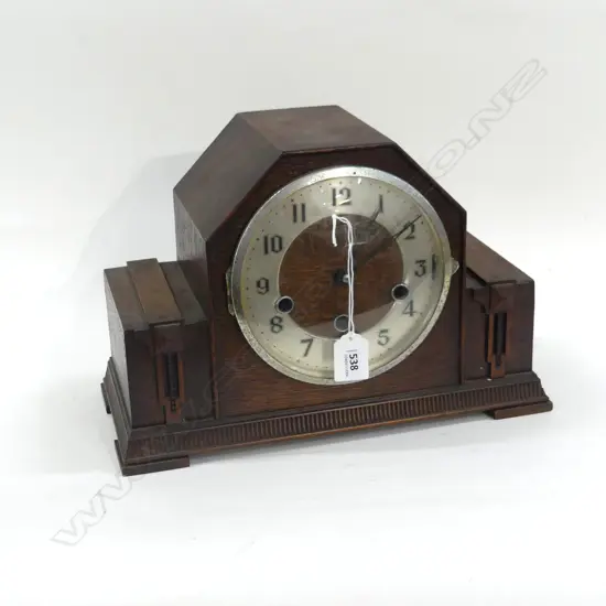 DECO OAK MANTLE CLOCK W.325mm
