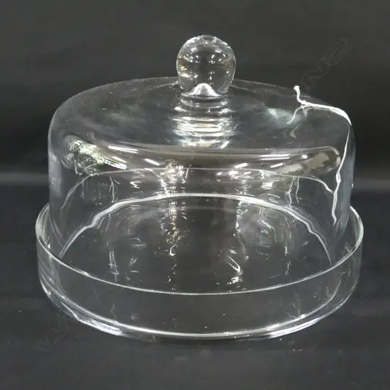 CLEAR GLASS CAKE PLATE & DOME 250mm dia