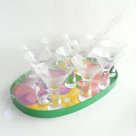 TRAY OF 12 MARTINI GLASSES
