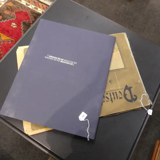 2 FOLIOS; GERMAN BATTLESHIPS LITHOGRAPHS + DUTCH ART PRINTS 'DE DICHTER EN DE DINGEN'