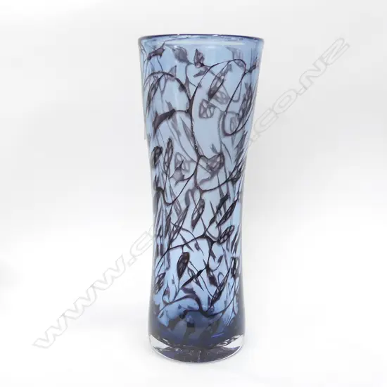 TALL KOSTA BODA PURPLE ART GLASS VASE SIGNED TO BASE H.360mm