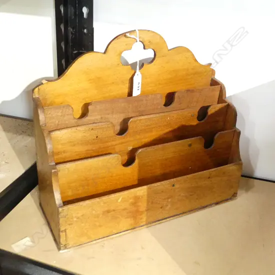 ANTIQUE WOODEN LETTER RACK W.300mm