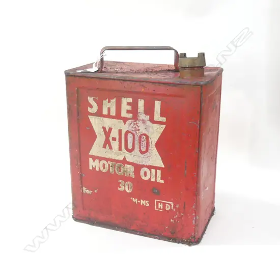 VINTAGE SHELL MOTOR OIL CAN H  320MM