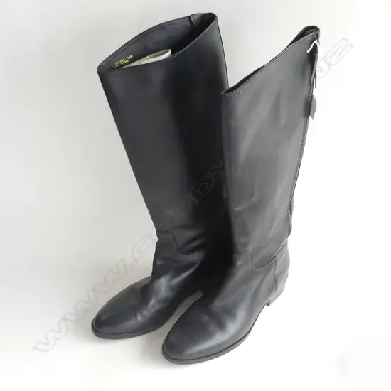 PR COLE HAAN WOMAN'S BLACK LEATHER BOOTS size 9B knee high
