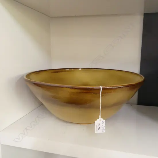 LGE STUDIO POTTERY GLAZED BOWL 385mm dia