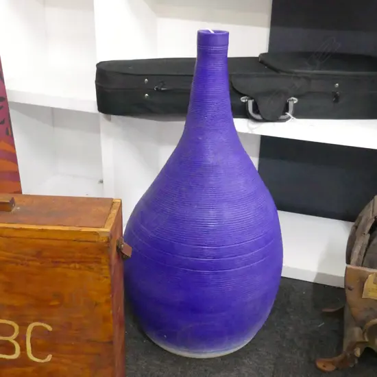 STUDIO POTTERY VIVID BLUE GLAZED POT H.700mm