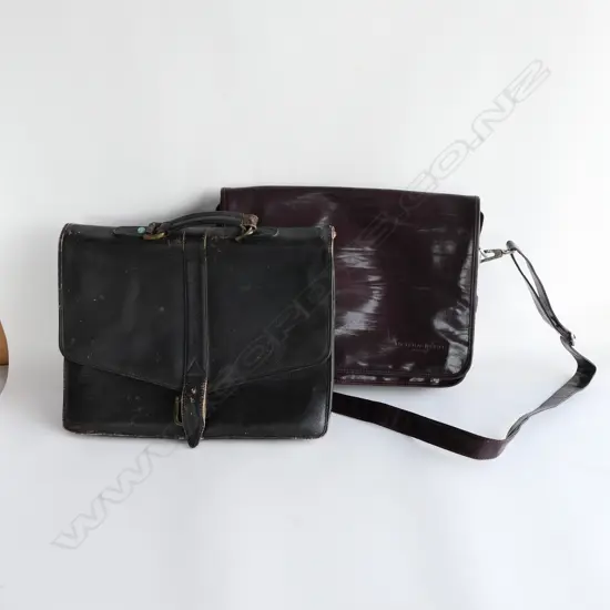 2 MENS SATCHEL BAGS; NICHOLAS JERMYN & OTHER (worn)