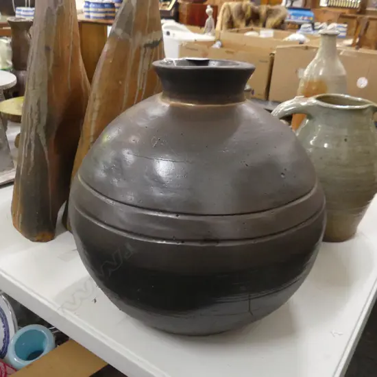 STUDIO POTTERY GLAZED POT H.340mm