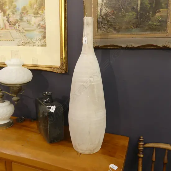 TALL WHITE STUDIO POTTERY VASE H.720mm
