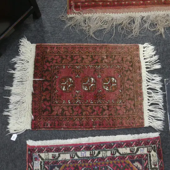 SMALL HAND KNOTTED ALL WOOL AFGHANI RUG 515 X 830mm