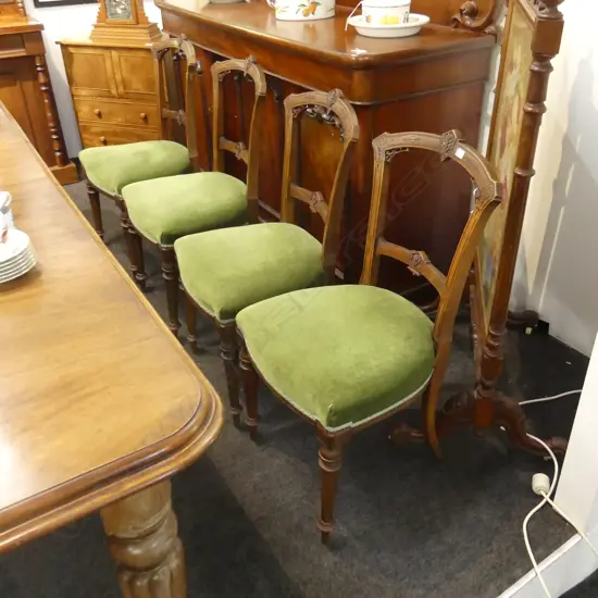 4 EARLY 20thC WALNUT DINING CHAIRS