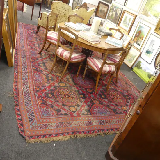 LGE HAND KNOTTED ALL WOOL RUG 3900x2400mm (fading)