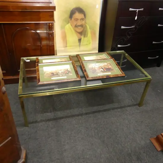 POLISHED BRONZE GLASS TOP COFFEE TABLE 1220x610x400mm