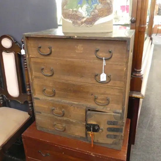 VINTAGE JAPANESE TANSU CHEST 500x300x560mm