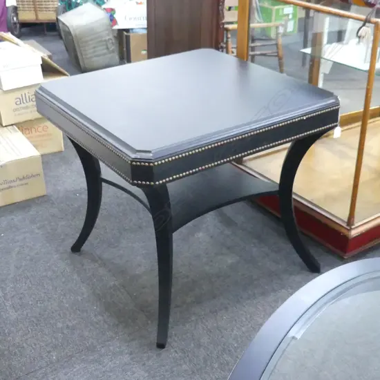 CONTEMPORARY ETHAN ALLEN EBONISED SQUARE SIDE TABLE 770x770x700mm