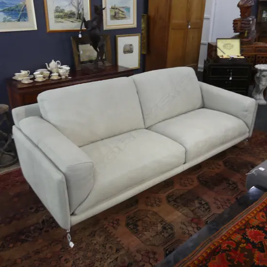 SAPORINI ITALIAN 3 SEATER LEATHER SOFA 2250x950x800mm