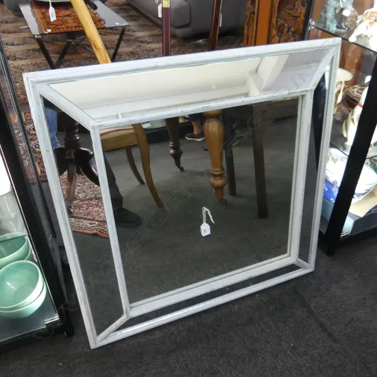 WHITE PAINTED SQUARE MIRROR 800x800mm