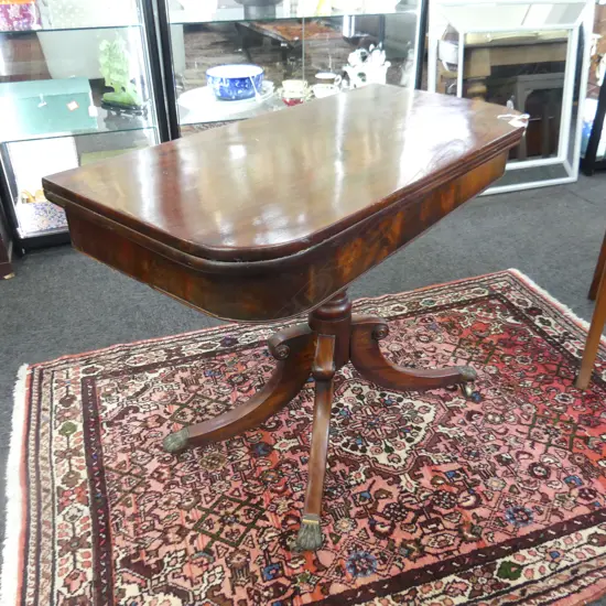 VICTORIAN MAHOGHANY FOLDING TOP TABLE 910x450x700mm