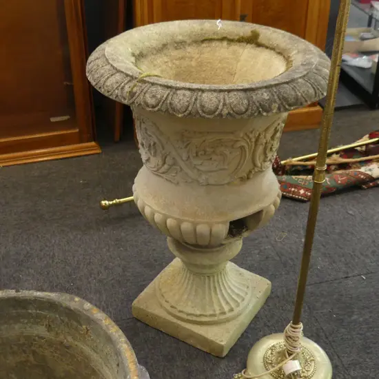 LG VINTAGE CONCRETE GARDEN URN  H. 800 DIA. 570MM A/F