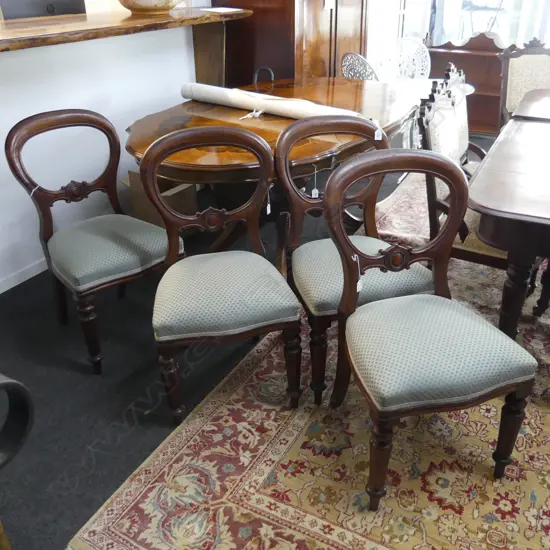 4 CLASSIC BALLOON BACK MAHOGANY CHAIRS.