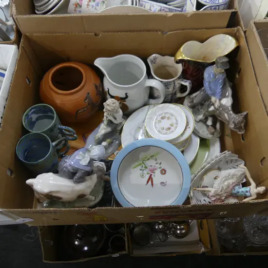 BOX LOT DAMAGED COPENHAGEN FIGS CHINA ETC